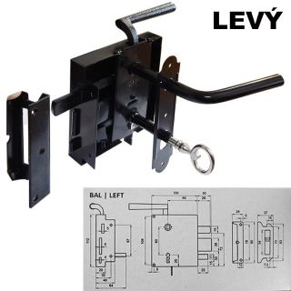 Zámek Euro Elzett myšák No.3425 Levý  Lak černý
