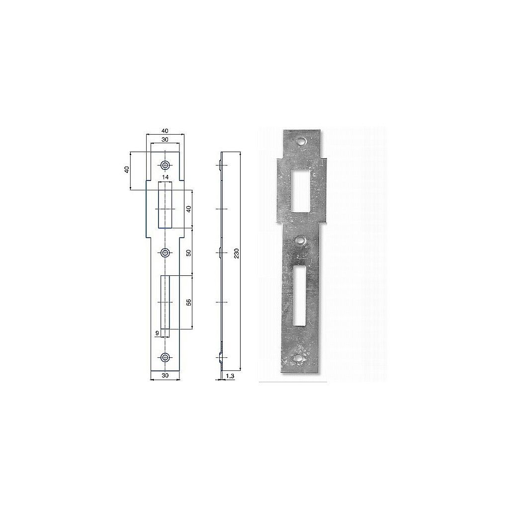 Zapadací plech rovný HOBES G 222 (G222) Zinek