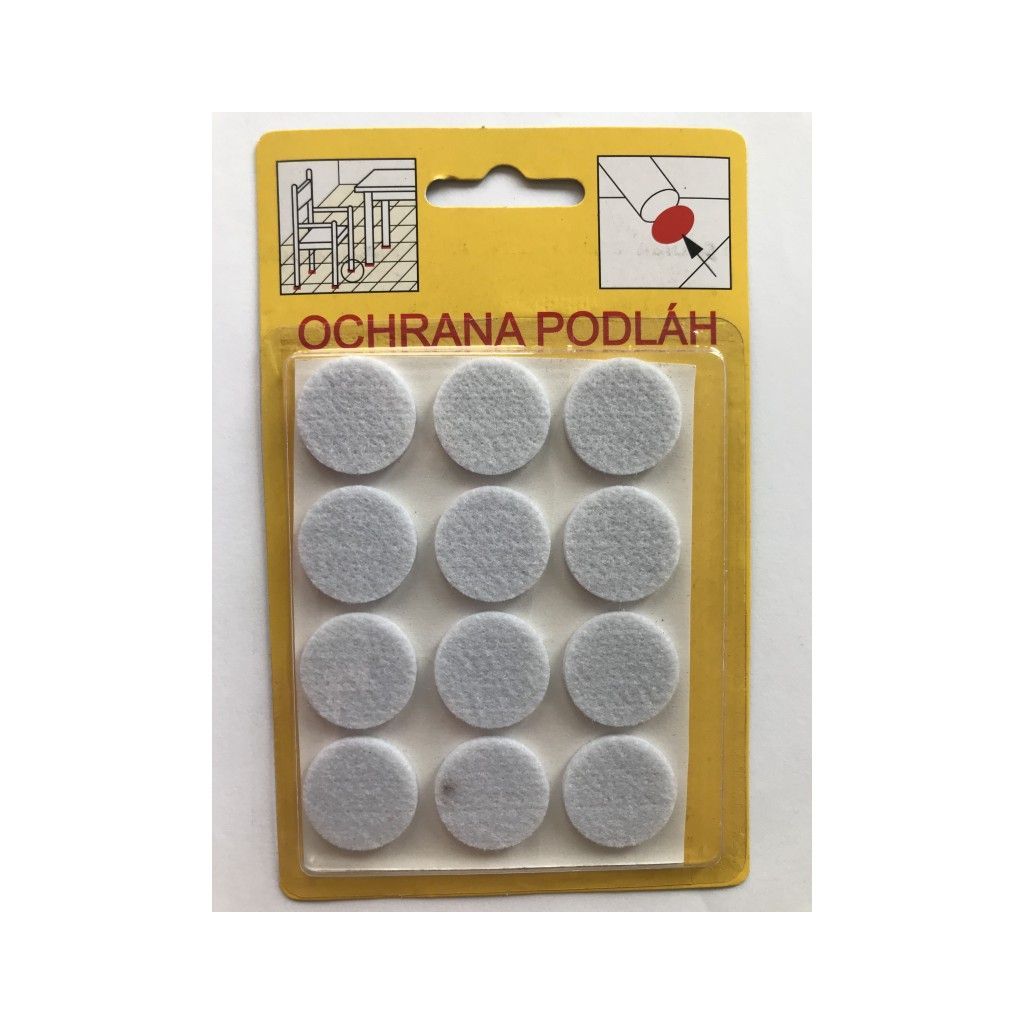 Ochrana podlah filcová 104 21mm 12ks Bílá