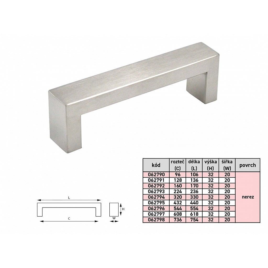 Úchytka Emílie 432mm Nerez