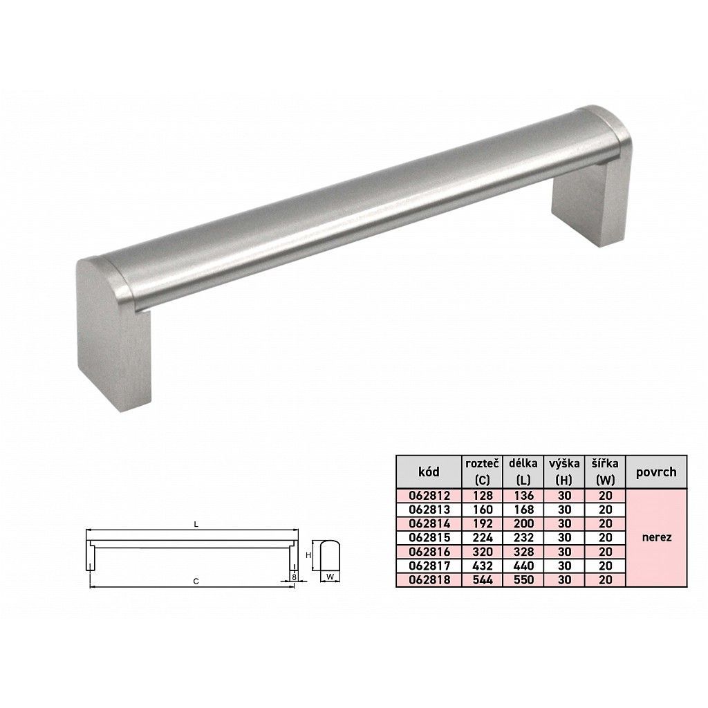 Úchytka Brita 224mm Nerez