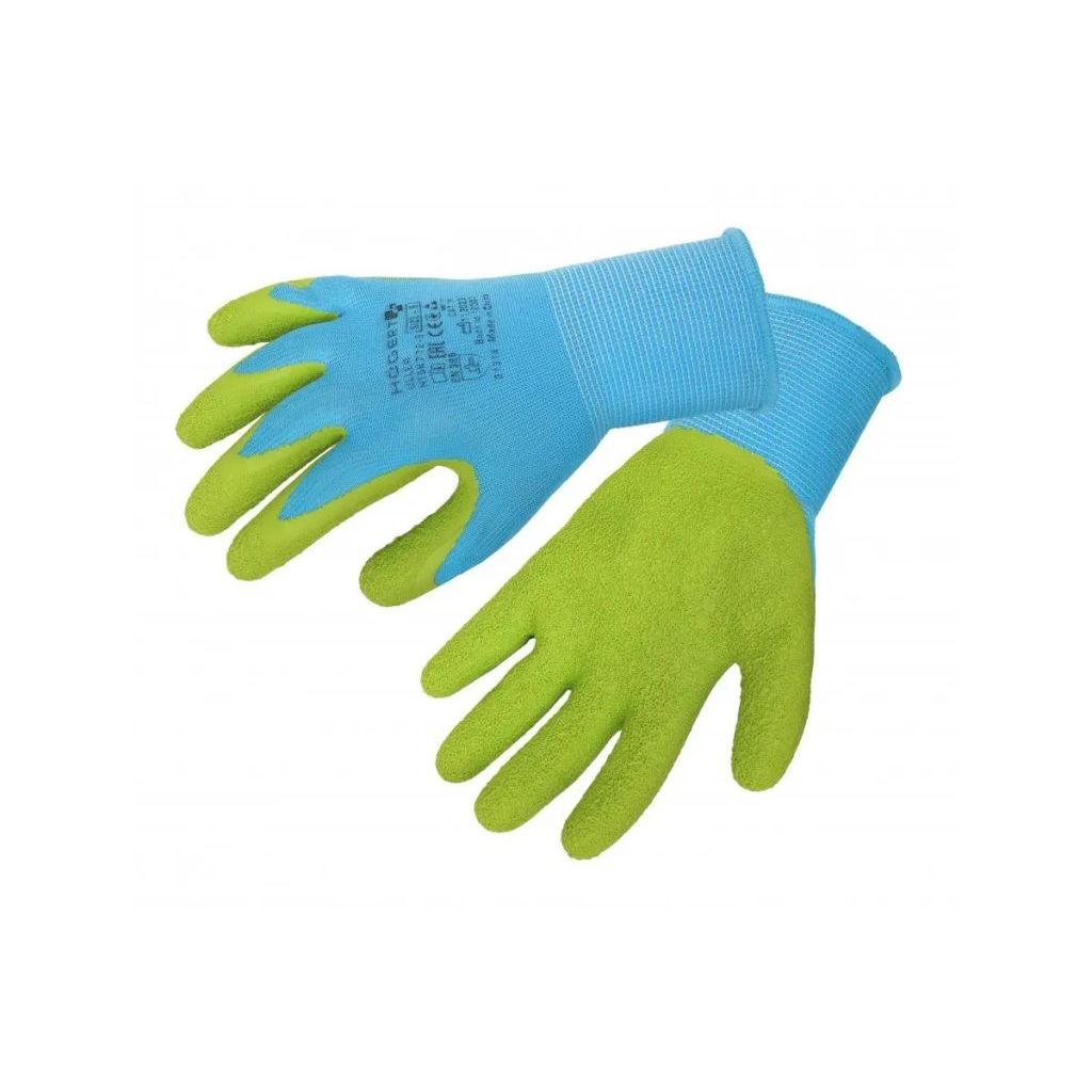Rukavice ULLER potažené latexem modrá/zelená vel.9