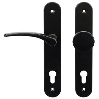 Štítové kování RICHTER RK.SPLIT.KO.PZ.72.L.CE koule-klika Levá v kombinaci ocele a hliníku Černá matná