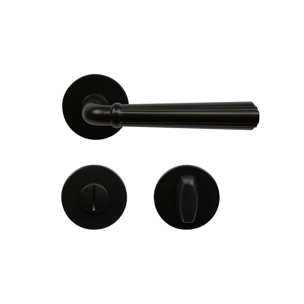 Dveřní kování RICHTER RK.K16.FIRENZE.WC.CE s vratnou pružinou klik Černá matná