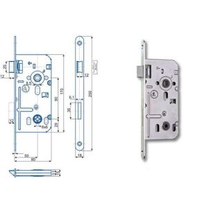 Zadlabací zámek HOBES K 352C (K352C) Levý WC Zinek